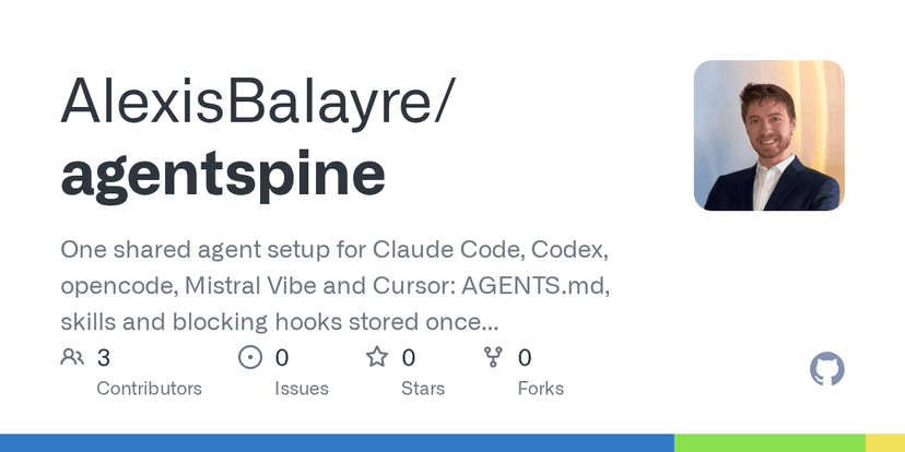 agentspine: One Agent Setup for Every Coding Assistant project preview